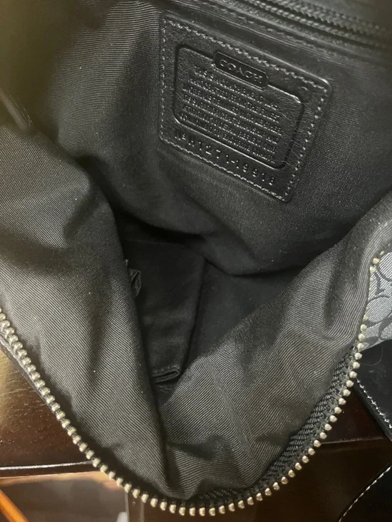 Coach Legacy 19918 Black Blue Signature Stripe Jaguard Hobo Shoulder Bag - Picture 6 of 7